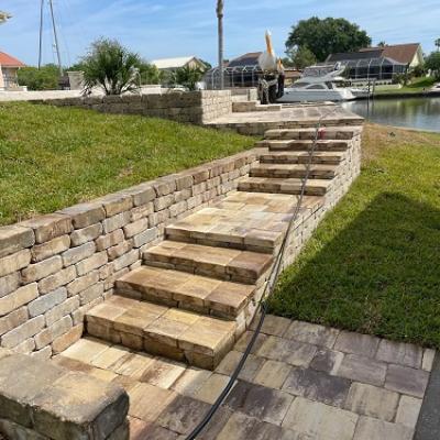 Stone Paver Stair Patio